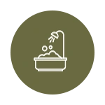 Attached private bathroom icon for Wilpattu safari accommodation in Sri Lanka.
