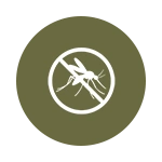 Mosquito nets or repellent icon for Wilpattu safari accommodation in Sri Lanka.